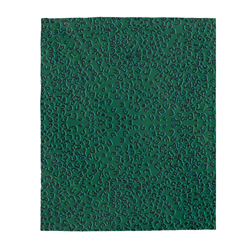 green cheeta Velveteen Plush Blanket