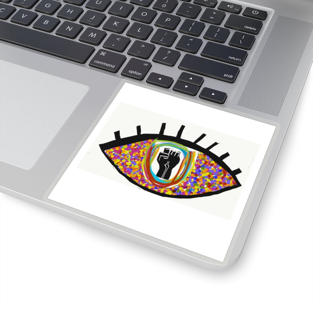 black lives matter eye on white Kiss-Cut Stickers