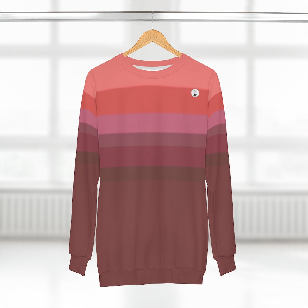 red burgundy striped Unisex Sweatshirt