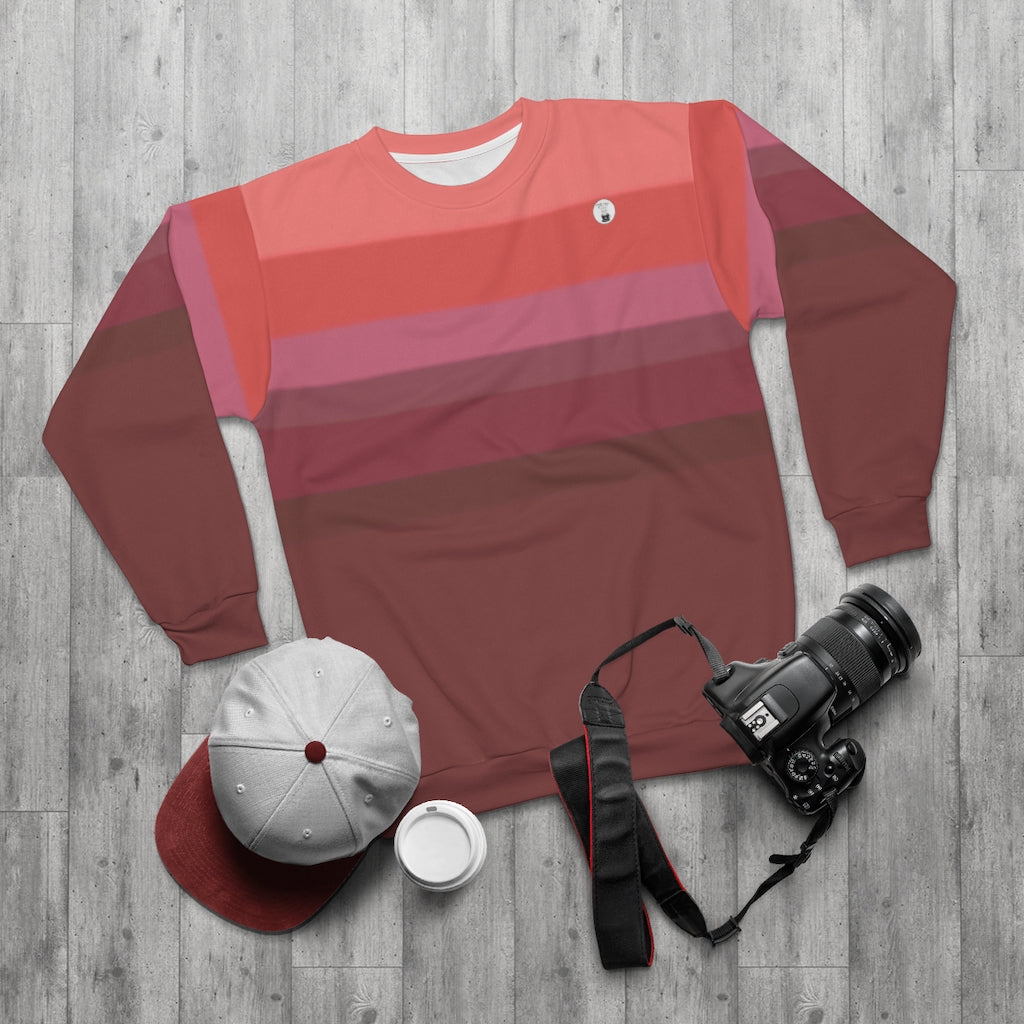 red burgundy striped Unisex Sweatshirt
