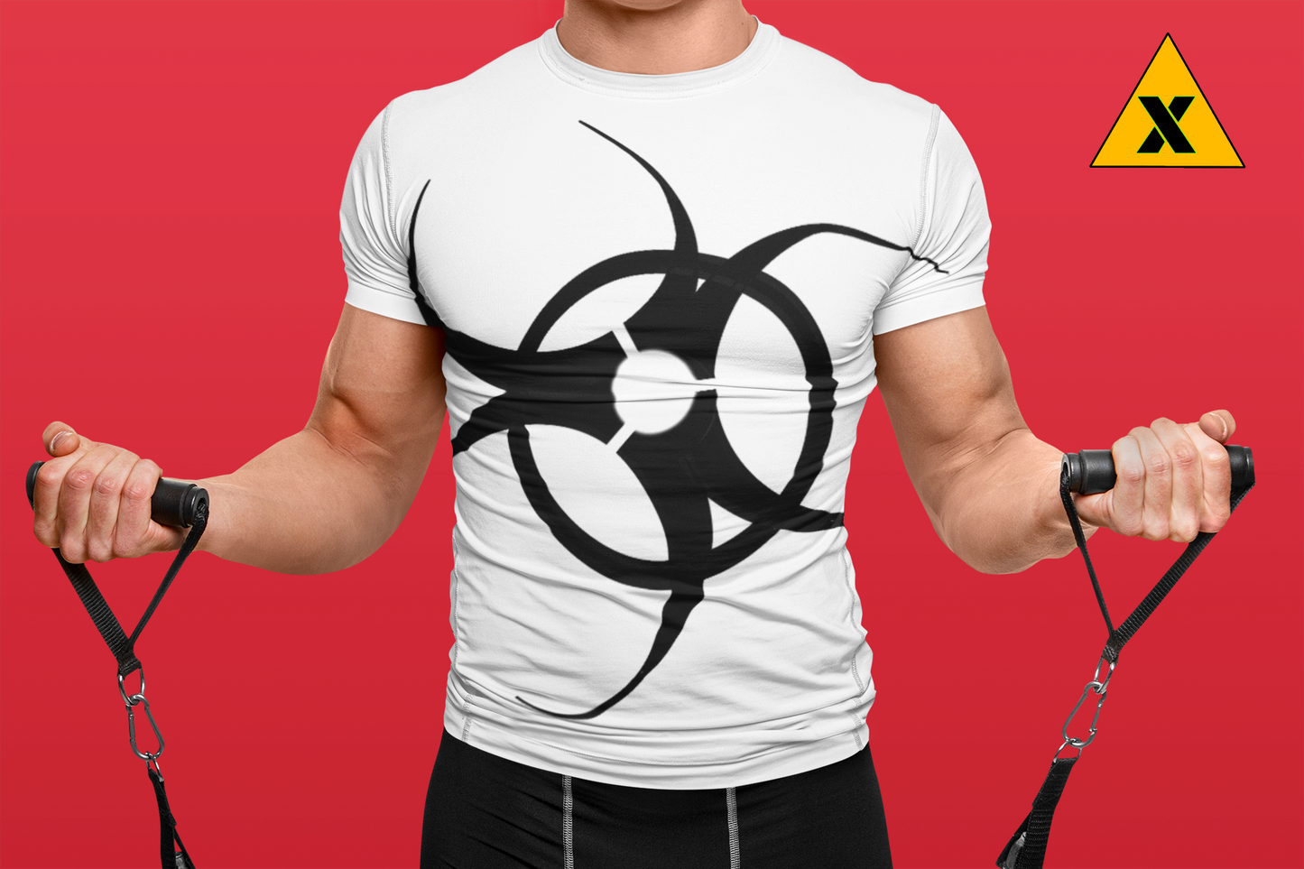 Black bio hazard Cotton Tee