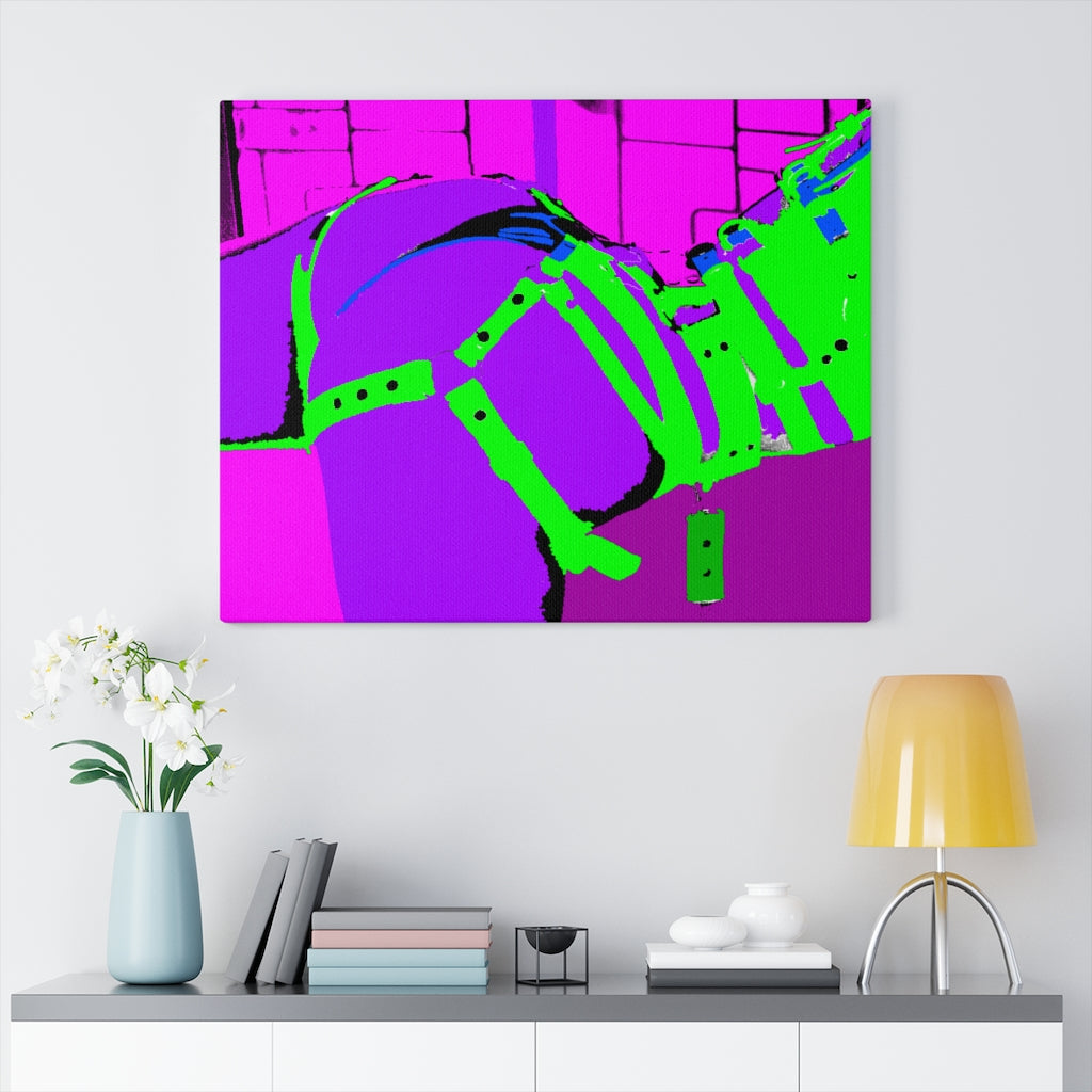 Purple Straps Stretched Canvas