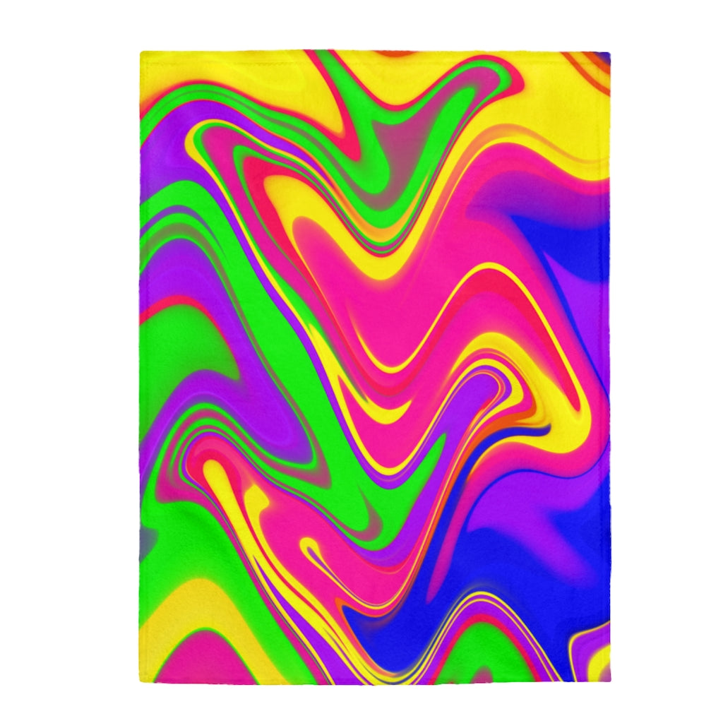 neon rainbow Velveteen Plush Blanket