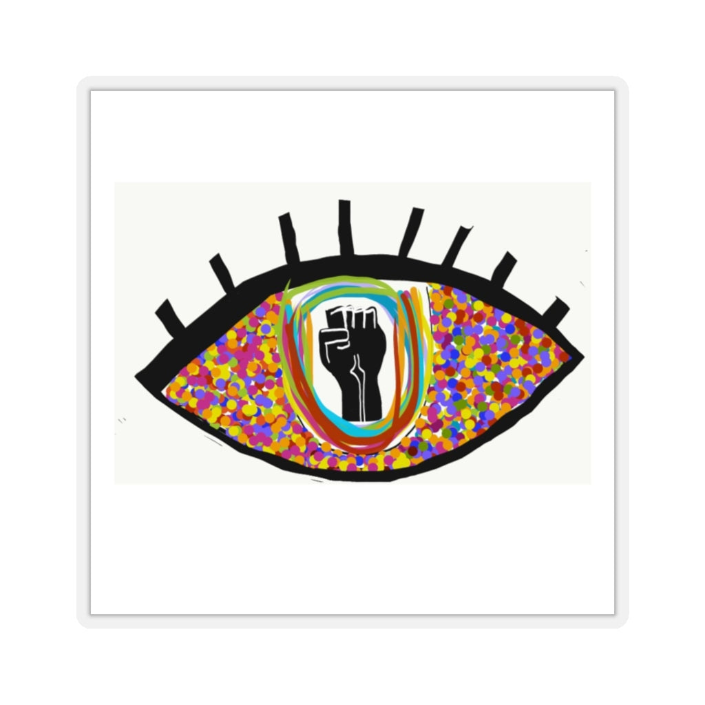 black lives matter eye on white Kiss-Cut Stickers