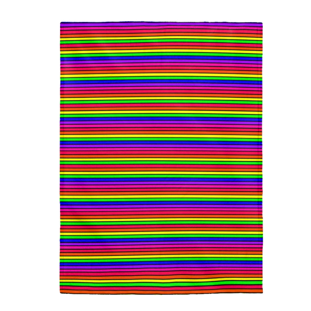 rainbow stripes Velveteen Plush Blanket