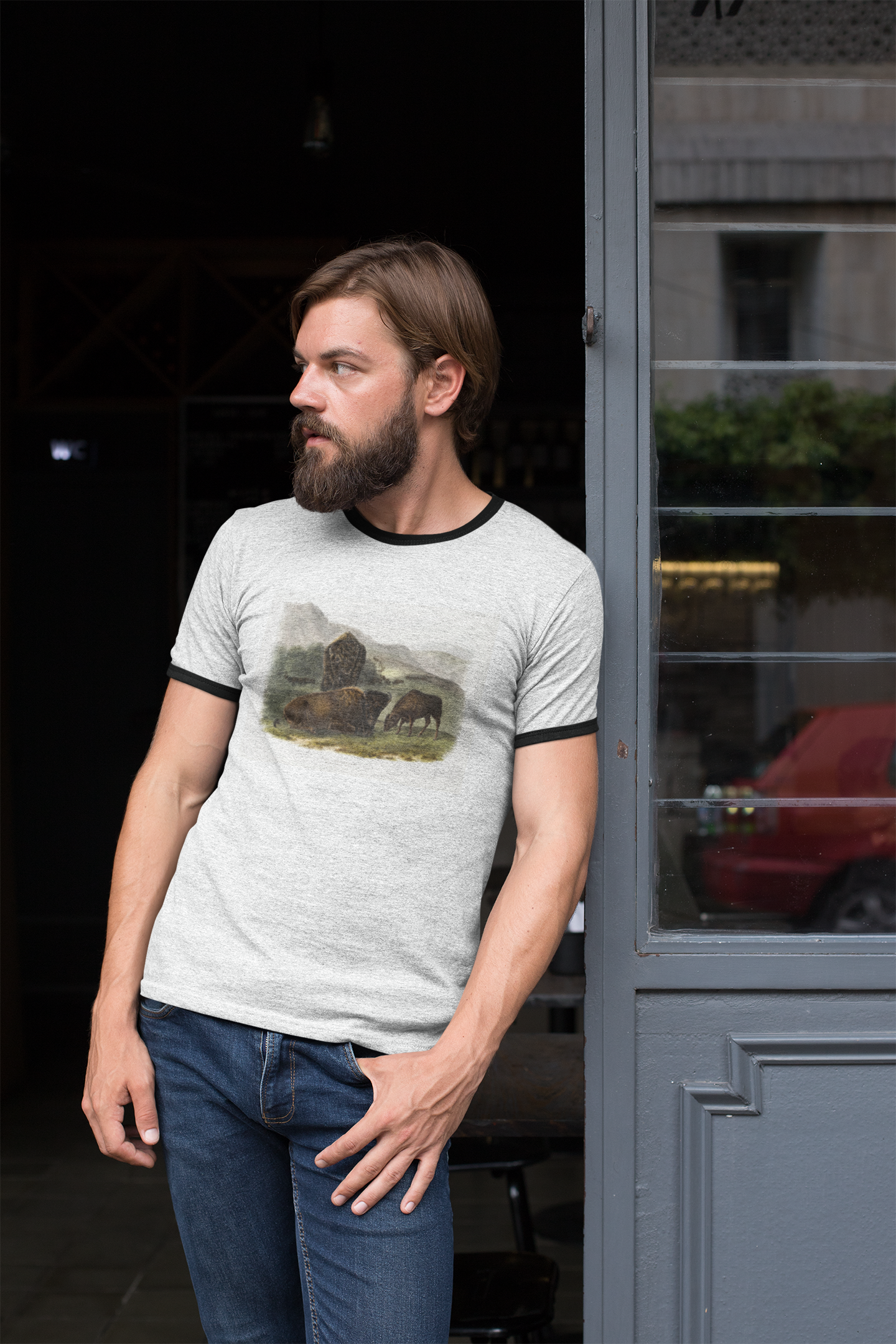 bison zoology Unisex Ringer Tee