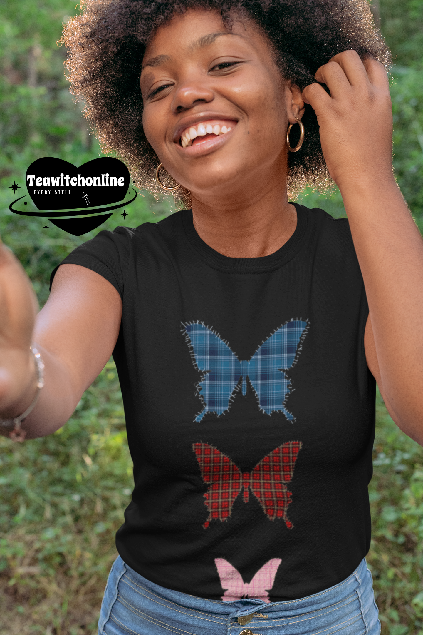 Club X emo MultiButterfly Patch Cotton Tee