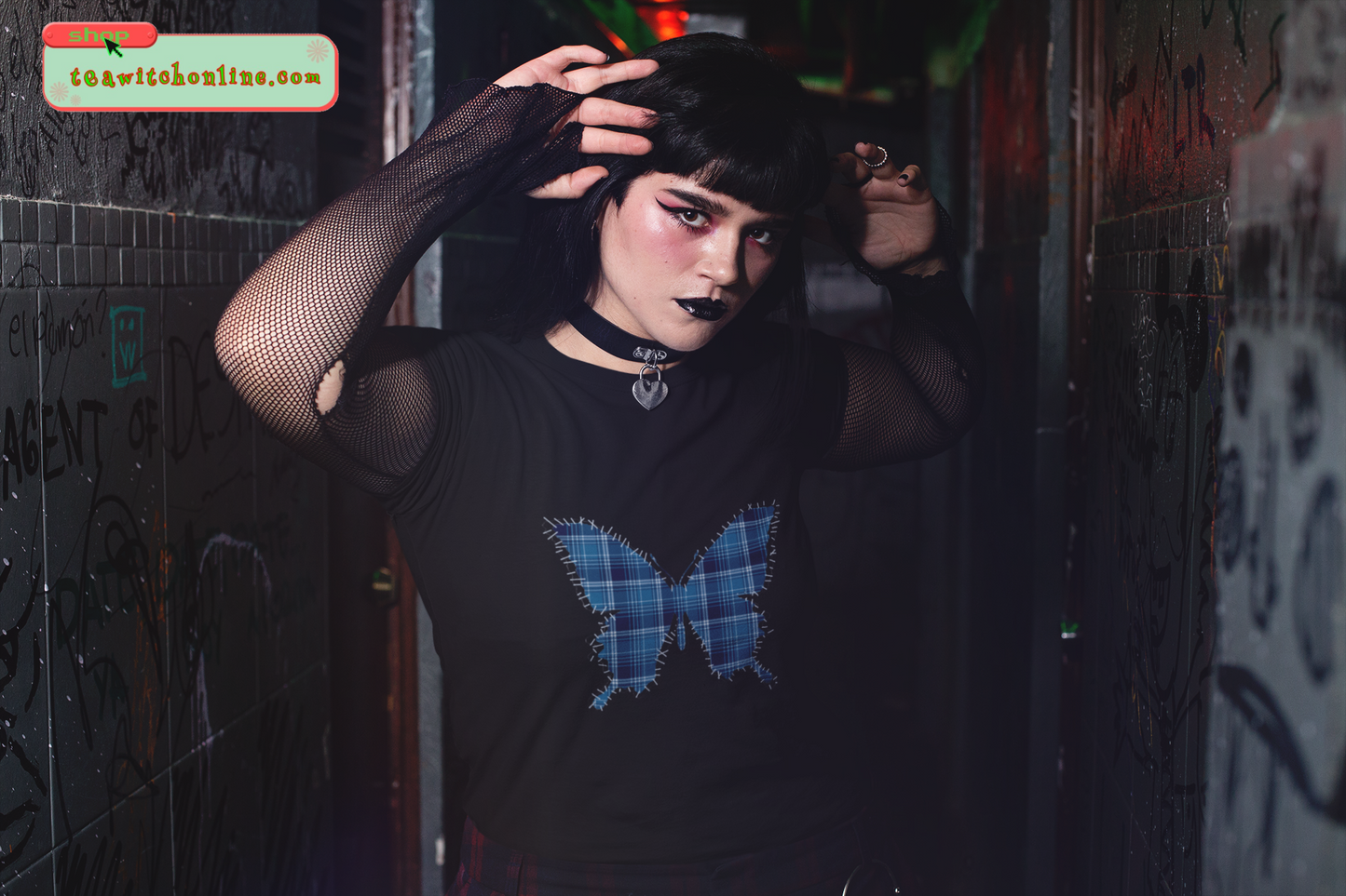 Club X Butterfly Patch Blue Cotton Tee