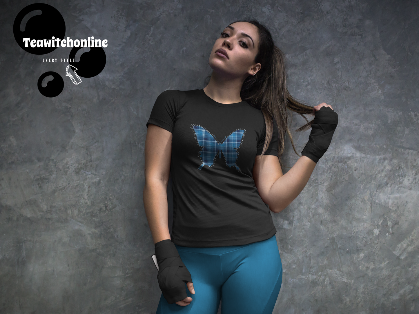 Club X Butterfly Patch Blue Cotton Tee